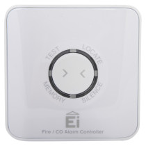 Front view of aico wireless smoke co alarm controller showing control buttons and status indicators