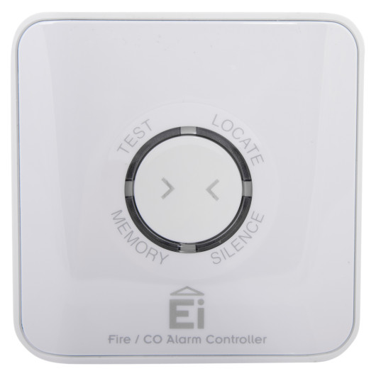 Front view of aico wireless smoke co alarm controller showing control buttons and status indicators