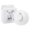 ei heat alarm with radio interlink next to its box showing the packaging and product details