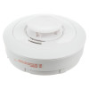 aico heat alarm shown from an angled view with white circular design and central elevated section