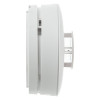 Side profile view of aico heat alarm showing its circular shape and vent details