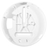 Front view of the optical smoke alarm 10yr longlife base showing the circular white plastic mounting surface