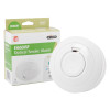 ei optical smoke alarm with radio interlink shown next to its green and white packaging box