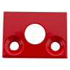Red metal keep with three circular holes from kingpin panic bolt stainless steel product