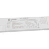Closeup of label on 3w non maintained emergency downlight showing technical specifications and safety markings