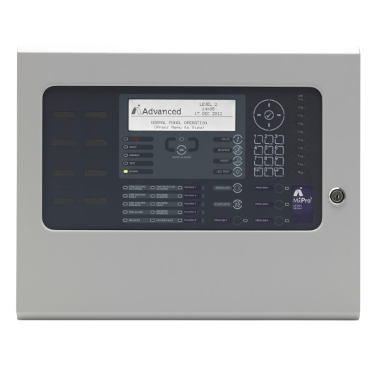 Front view of the advanced mx 5201 1 2 loop panel showing its display screen and control buttons