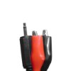 hochiki legacy programming lead with red and black clip connectors shown close up