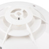Closeup of the hochiki esp ip67 weatherproof heat detector showing white plastic casing and sensor vents