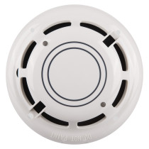 Front view of the hochiki esp combined optical smoke heat multi sensor detector showing circular design and vents