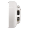 Side view of the hochiki esp combined optical smoke heat multi sensor detector showing its white casing and vents