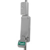 exidor 293 single door push pad in silver with bolt and exd299 showing the push plate with green push sign