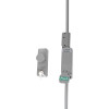 exidor 293 single door push pad bolt hold back device and knob operated access device shown together in grey with keys and push sign