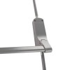 exidor single door panic bar shown with attached bolt bar in silver finish against white background