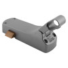 exidor 296 single door panic bar with latch push pad shown from the side with grey metal body and latch visible