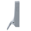 Side view of an exidor single door push pad latch showing the latch body and push pad from the side