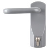 exidor outside access device lever shown from the front in grey with visible keyhole and handle