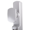 Closeup of Exd326Ec Exidor knob operated outdoor access device in silver finish showing the knob and part of the backplate