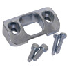 exidor 3405 steel door bottom keep with four metal screws shown on a white background