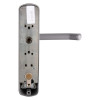 Exd525Ec Exidor lever operated code lock back showing metal plate and grey lever handle on white background
