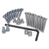 exidor 60020 steel door fixing screws 296 showing screws of different sizes and a black hex key tool on a white background