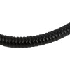 Close-up of a black coiled cable for the exidor 9870 electro hydraulic door closer against a white background