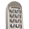 Closeup of buttons on the exidor mechanical code lock outside access device standard keypad