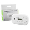 Fa6812 Carbon Monoxide Digital Lcd Display Alarm angled view with box in the background showing product details and branding