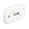 Fa6812 Carbon Monoxide Digital Lcd Display Alarm in white, shown from an angled view with test button visible