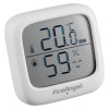 A FireAngel temperature and humidity sensor showing 20.6°C and 59% on its LCD display