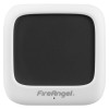 A square FireAngel sensor with a black central panel and a small indicator beneath the brand logo