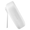 A side profile of a FireAngel temperature and humidity sensor standing on its built‑in support