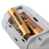 batteries installed inside the fireangel carbon monoxide alarm 10yr led shown close up