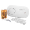 FireAngel carbon monoxide alarm 10yr led with two batteries mounting screws and bracket shown separately