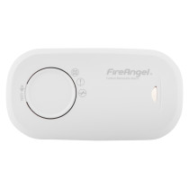 front view of fireangel carbon monoxide alarm 10yr led showing test button and indicators on white background