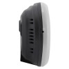 Side view of the fireangel carbon monoxide alarm 10yr long life battery showing its black and white casing and vents