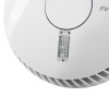 Closeup of fireangel optical smoke alarm showing replaceable 3 year alkaline battery escape light panel and vents