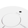 Close-up of the sounder button on a fireangel optical smoke alarm 10yr long life battery