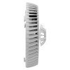 Side view of fireangel heat alarm 10yr long life battery showing its vented outer casing and mounting bracket