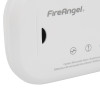 close up of the FireAngel carbon monoxide alarm 10yr led showing the sounder and part of the label