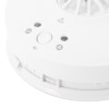 Closeup of buttons on fireangel mains powered heat alarm alkaline backup showing test button and indicator lights