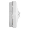 Side view of the fireangel mains powered heat alarm alkaline battery backup showing its profile and vent design