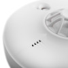 Close up of the sounder section on a fireangel mains powered heat alarm alkaline battery backup device