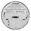 back view of fireangel mains powered heat alarm alkaline battery showing label and connection points