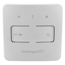 Front view of fireangel pro connected fp1014w2 r wireless control unit showing buttons and indicator symbols