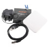 Contents of the fireangel pro connected fp1000w2 r wireless gateway including power adapter, ethernet cable, installation guide and mounting screws