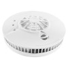 angled view of the fireangel pro connected fp1740w2 r heat alarm showing its circular design and vents