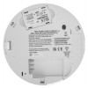 Back view of fireangel pro connected fp1740w2 r heat alarm showing label, battery compartment, and mounting base