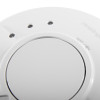Close-up of the test button on a FireAngel Pro Connected FP1640W2 R mains interlinked smoke alarm