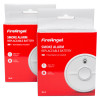 Fireangel battery optical smoke alarm twin pack showing two red and white product boxes with smoke alarm image on front