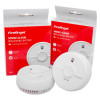 fireangel battery optical smoke alarm twin pack pair showing two alarms and their red and white boxes